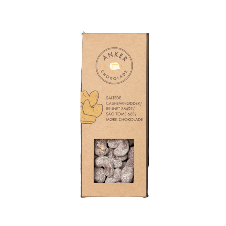 Dragee - Cashewnødder - Brunet Smør - Flormelis - São Tomé 66% Mørk Chokolade - Anker Chokolade