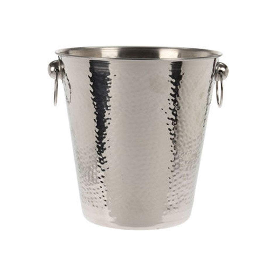 Hamret Stål Champagne Spand m/2 ringe