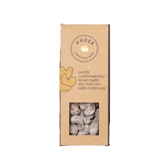 Dragee - Cashewnødder - Brunet Smør - Flormelis - São Tomé 66% Mørk Chokolade - Anker Chokolade